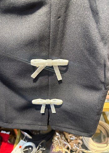 Gri Mini Etek Fiyonklu Detaylı - Görsel 5