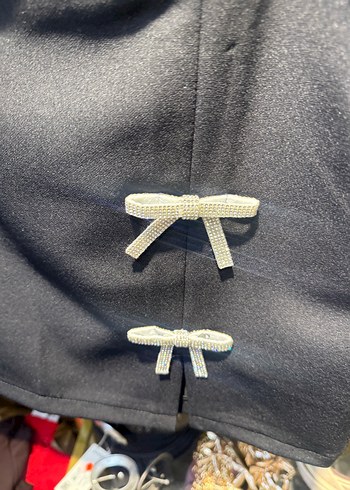 Gri Mini Etek Fiyonklu Detaylı - Görsel 8