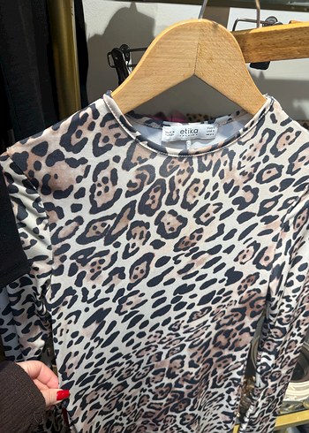 Kahverengi Leopar Desenli Uzun Kadın Elbise - Görsel 5