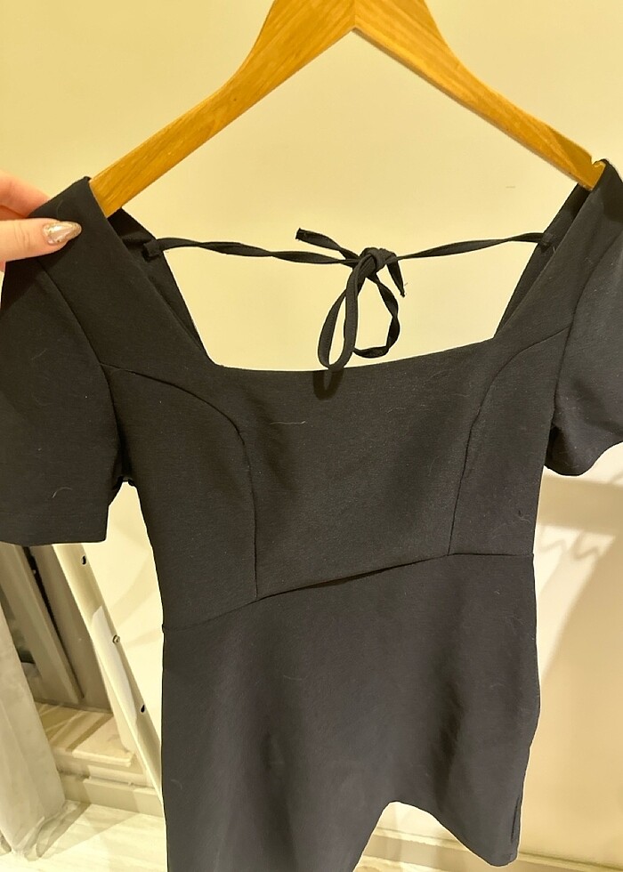 Siyah mini elbise - Görsel 2