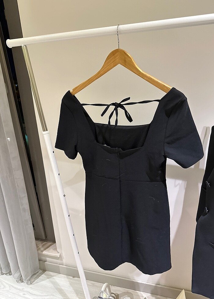 Siyah mini elbise - Görsel 3