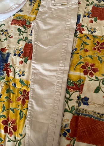 Bej rengi Pamuklu Fermuarlı Salaş Kadın Pantolon - Görsel 3