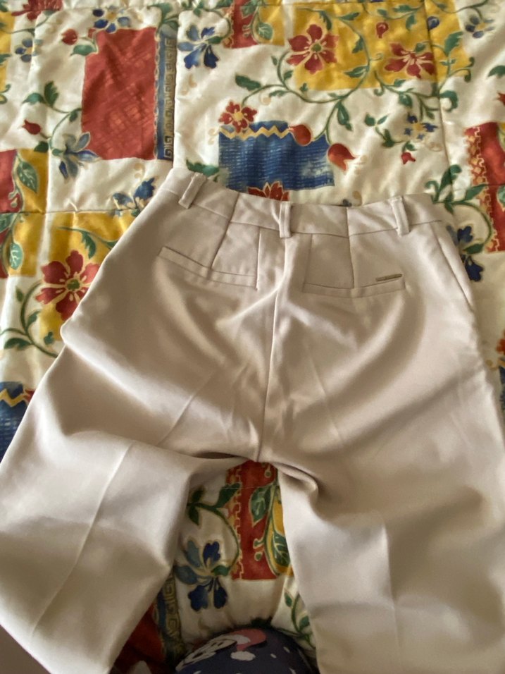 Bej Kadın Pamuklu Midi Kumaş Pantolon - Görsel 2