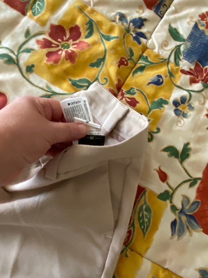 Bej Kadın Pamuklu Midi Kumaş Pantolon - Görsel 4