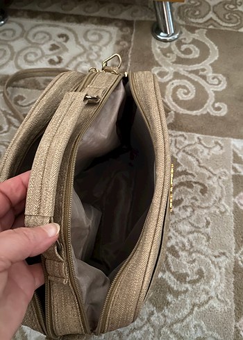 Bej Süet Fermuarlı Kadın Çanta - Görsel 7
