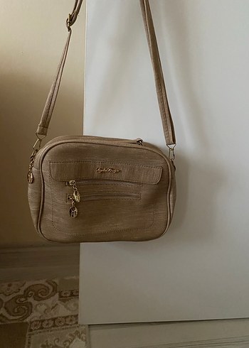 Bej Süet Fermuarlı Kadın Çanta - Görsel 8