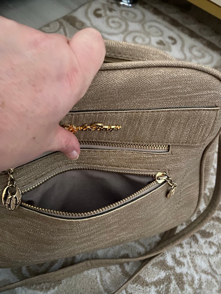 Bej Süet Fermuarlı Kadın Çanta - Görsel 5