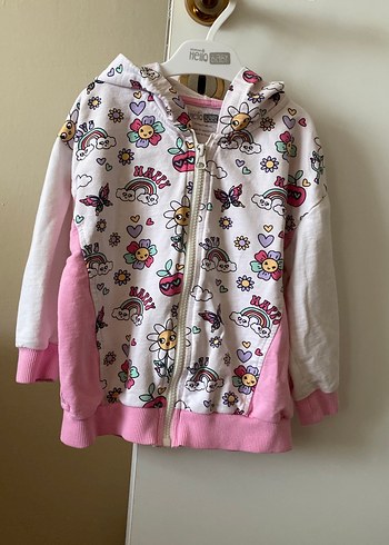 Kız Çocuk ikili takım Baskılı Kapüşonlu Sweatshirt altüst takım - Görsel 2