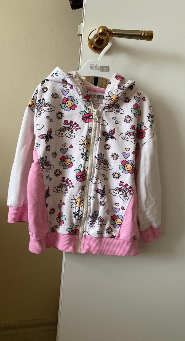 Kız Çocuk ikili takım Baskılı Kapüşonlu Sweatshirt altüst takım - Görsel 2