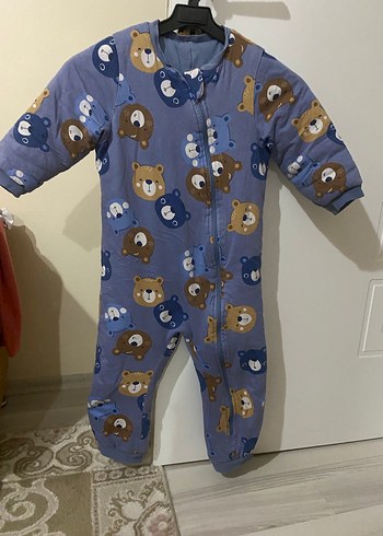 Fermuarlı Mavi Erkek çocuk uyku Tulumu 3-4 yaş uyumlu - Görsel 4