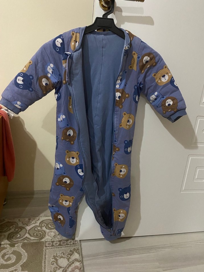 Fermuarlı Mavi Erkek çocuk uyku Tulumu 3-4 yaş uyumlu - Görsel 2