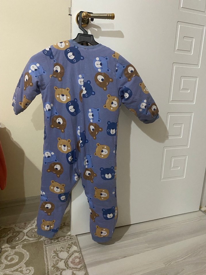 Fermuarlı Mavi Erkek çocuk uyku Tulumu 3-4 yaş uyumlu - Görsel 3