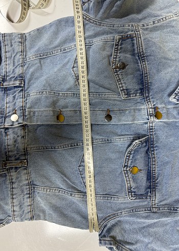 Düğmeli Mavi Denim Kısa Tulum KOD:009 - Görsel 4