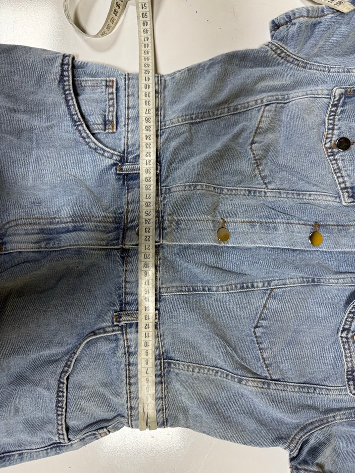 Düğmeli Mavi Denim Kısa Tulum KOD:009 - Görsel 5