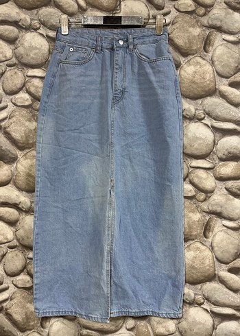 Yırtmaçlı Kadın Uzun Denim Etek KOD:010 - Görsel 2