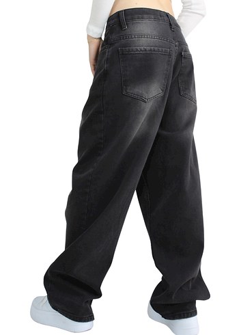 ESKİTME YIKAMA UNİSEX BAGGY JEANS - Görsel 2