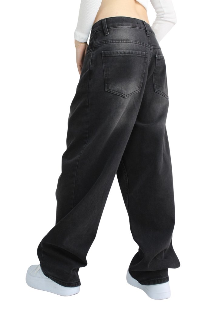 ESKİTME YIKAMA UNİSEX BAGGY JEANS - Görsel 2