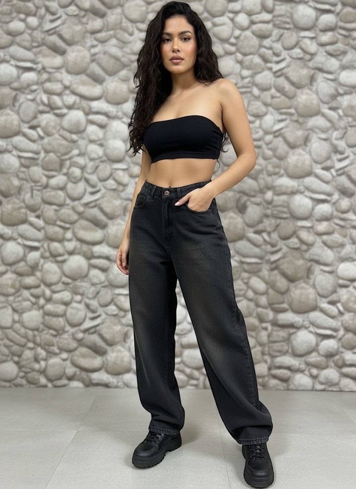 Baggy fit unisex Kot Pantolon - Görsel 2