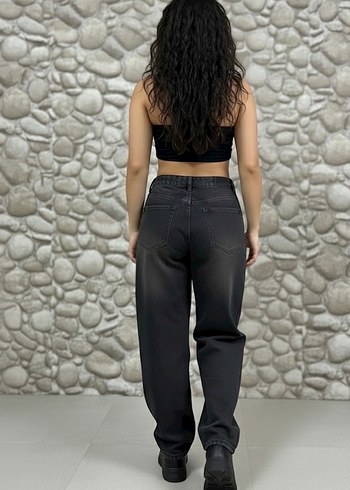 ESKİTME KAHVE YIKAMA BAGGY JEAN PANTOLON - Görsel 2