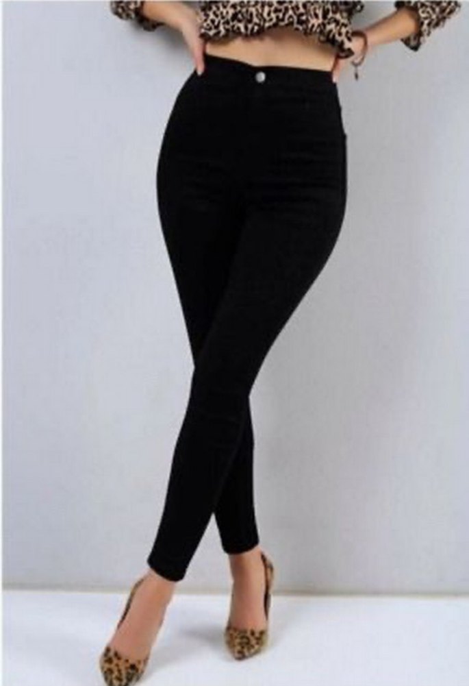 Likralı yüksek bel skinny fit pantolon - Görsel 3