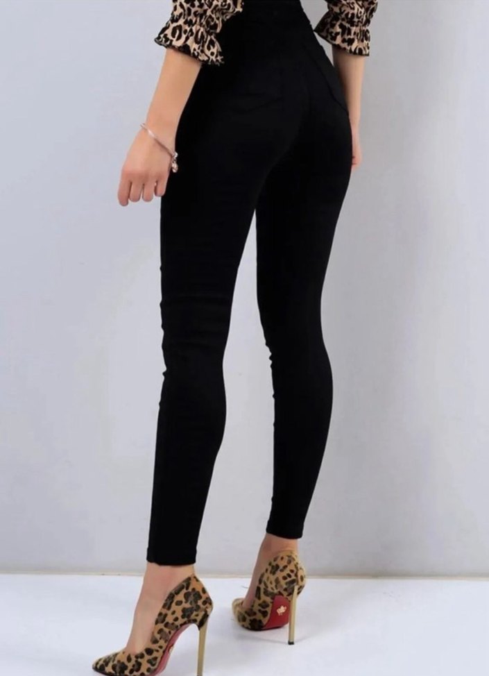 Likralı yüksek bel skinny fit pantolon - Görsel 2