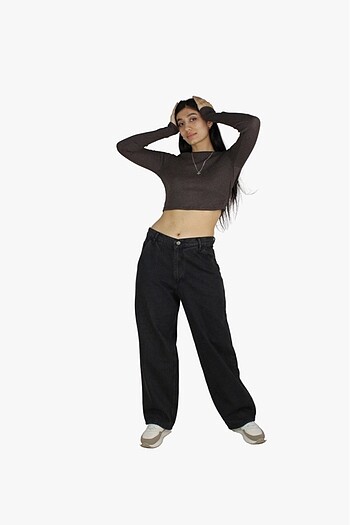 Unisex eskitme baggy jean