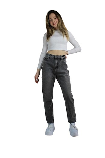 Yüksek bel boyfriend mom jean