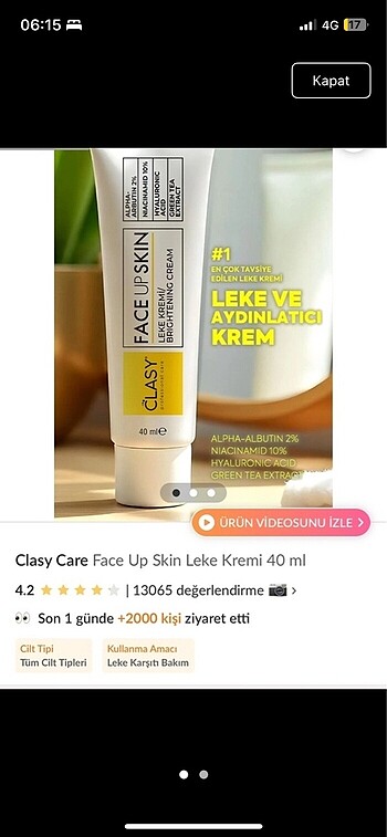 Clasy leke kremi