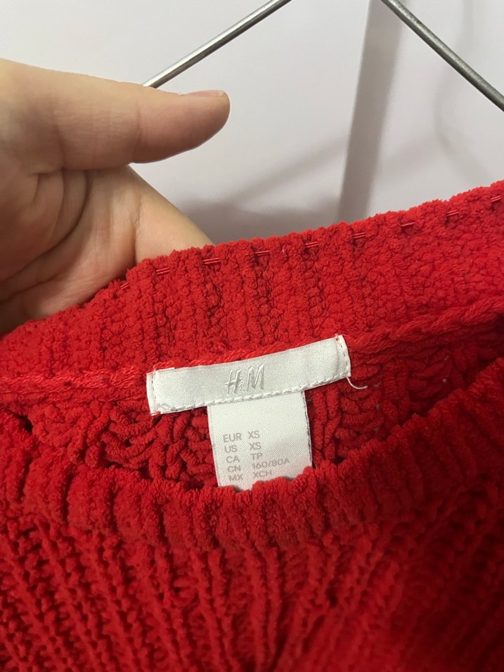 Kırmızı Örgü Kadın Kazak - Görsel 3