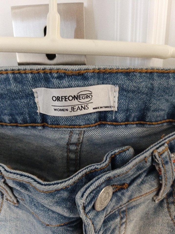 Orfeonegro Kadın Düğmeli Midi Mavi Jean - Görsel 2