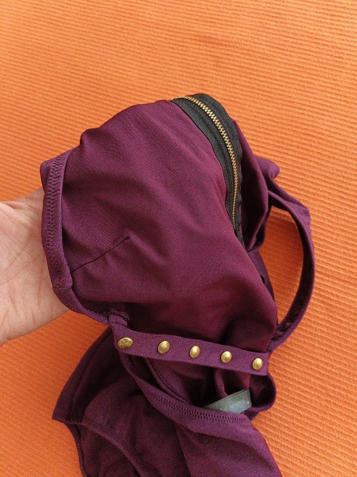Mor Fermuarlı İnce Askılı Mayo - Görsel 5