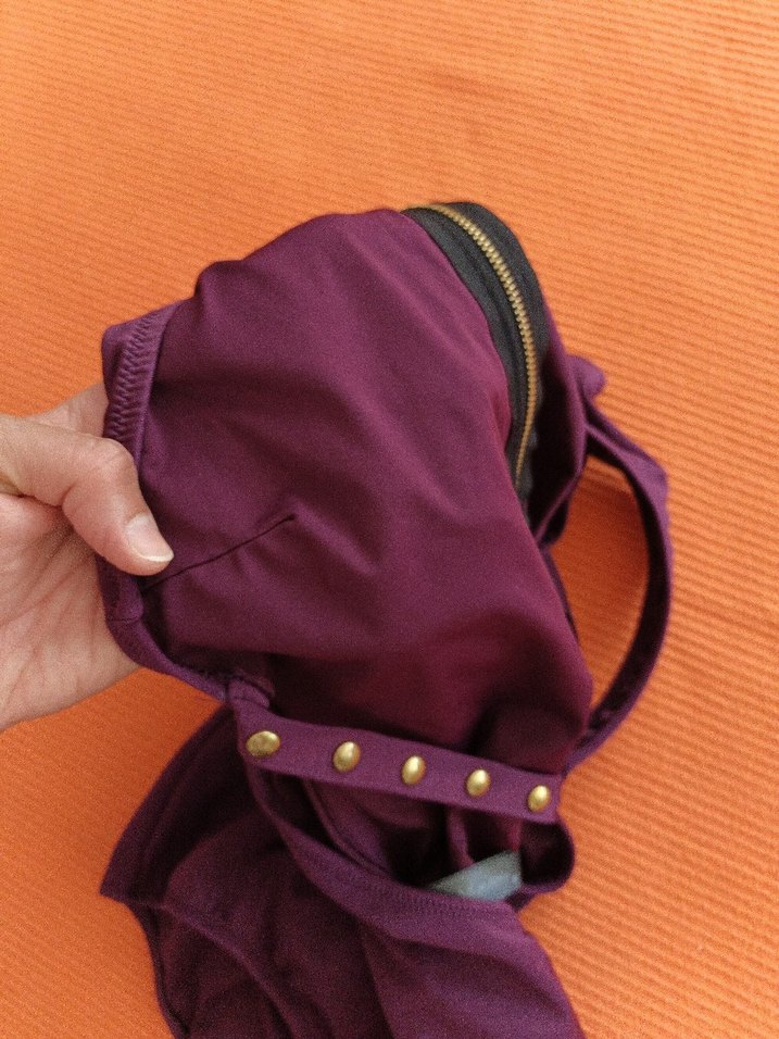 Mor Fermuarlı İnce Askılı Mayo - Görsel 4