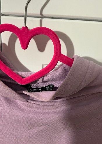 Mor Kapüşonlu Kadın Sweatshirt - Görsel 2