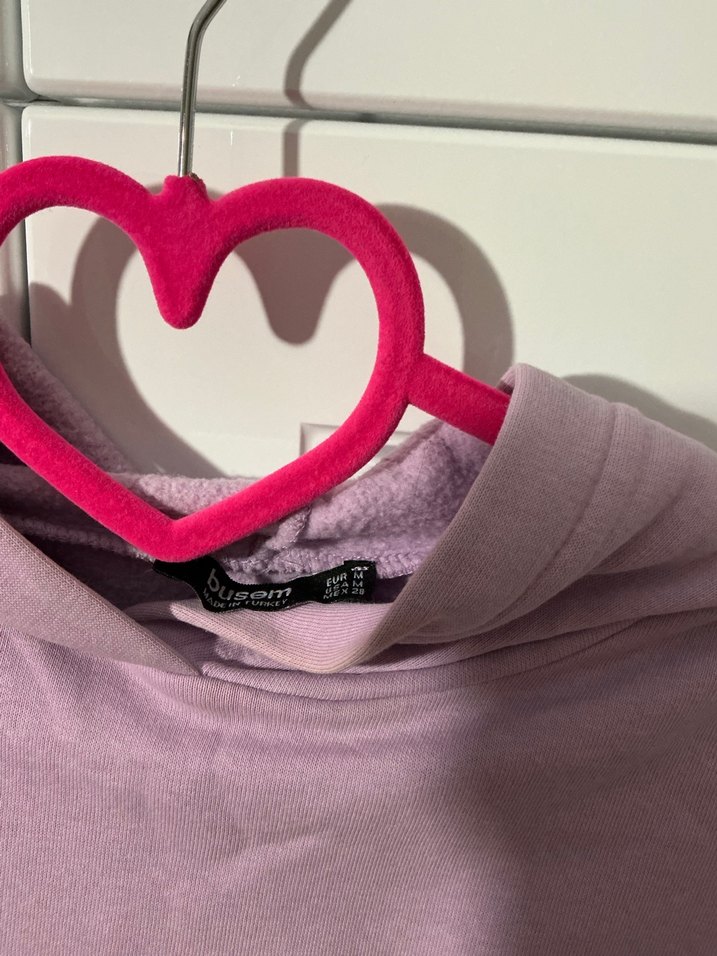 Mor Kapüşonlu Kadın Sweatshirt - Görsel 2