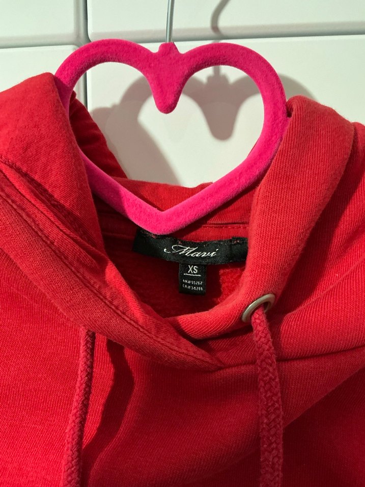 Kırmızı Kapüşonlu Kadın Sweatshirt - Görsel 2