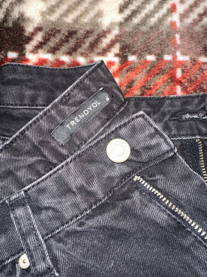 Kadın Gri Regular Fit Denim Pantolon - Görsel 2