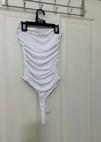 Beyaz Poliamid Zara Straplez Bluz - Görsel 4