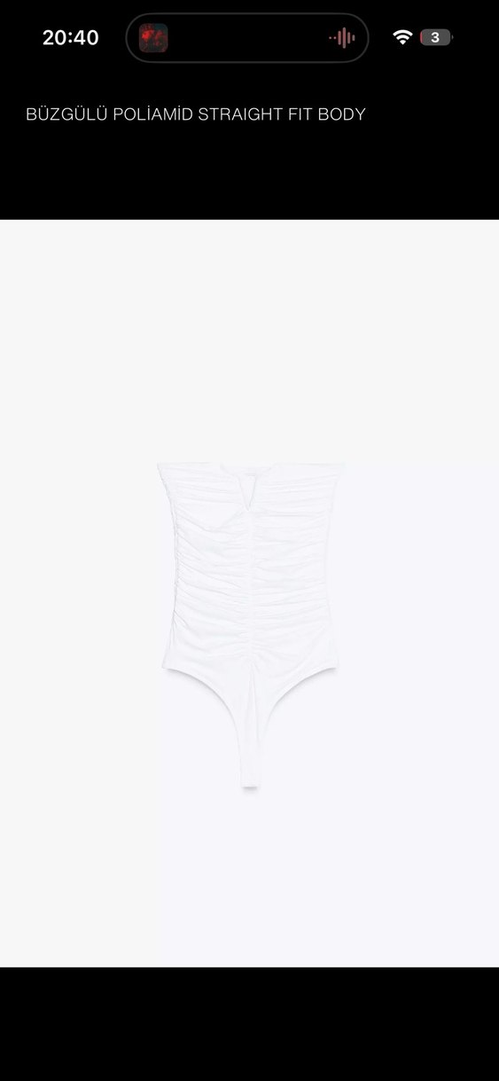 Beyaz Poliamid Zara Straplez Bluz - Görsel 2