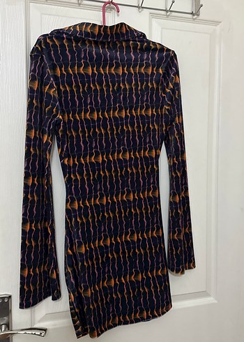 Kadın Mor Pilili Uzun Kollu Mini Elbise beyyoglu marka - Görsel 5