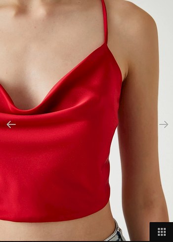 Bordo saten Bralet sırtı bağlamalı degaje yaka koton - Görsel 7