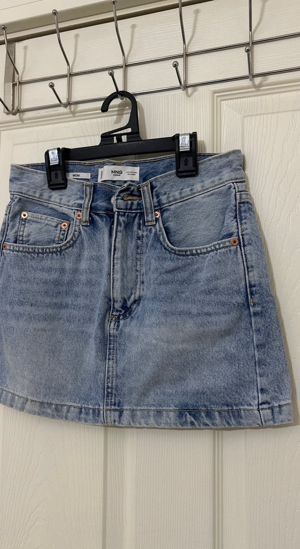 Kadın mavi kot Denim Mini Etek mango mini - Görsel 2