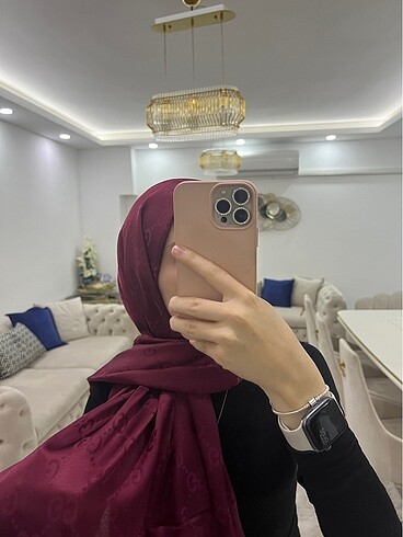 Diğer G desen bordo pamuk jakar şal