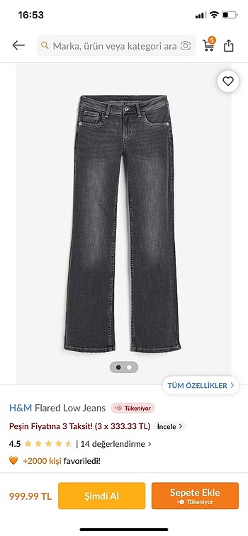 H&M low flared jean