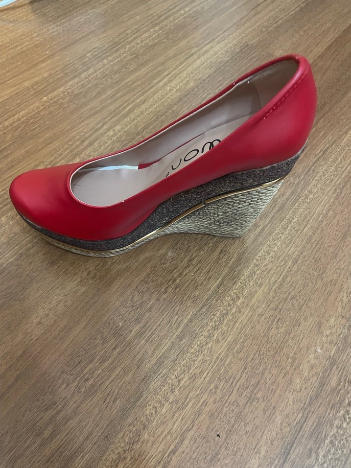 Klasik Kırmızı Rugan Dolgu Topuklu Stiletto - Görsel 3