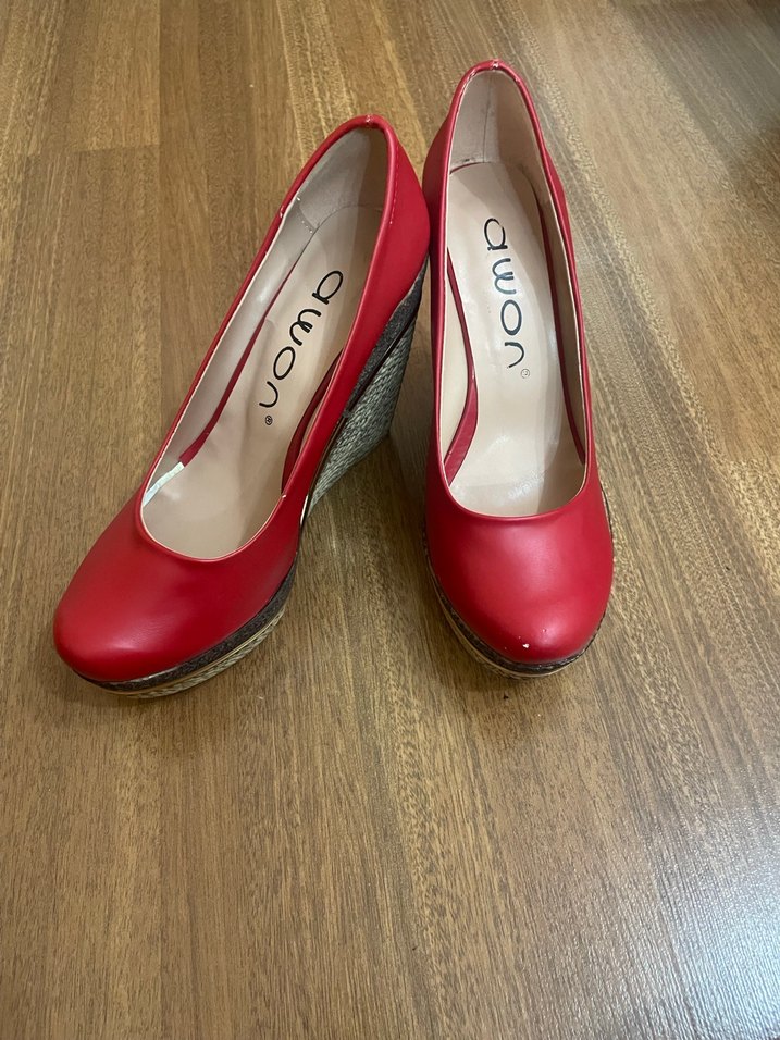 Klasik Kırmızı Rugan Dolgu Topuklu Stiletto - Görsel 2