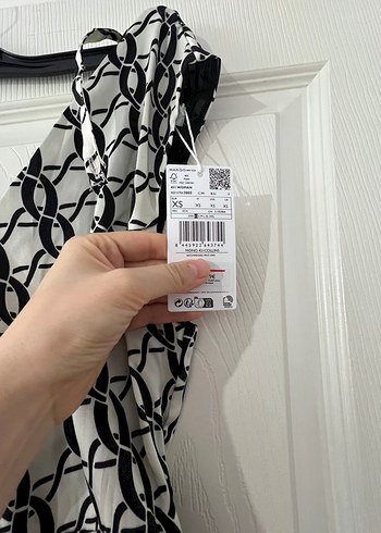 xs Beden beyaz Renk Gri Desenli V Yaka Kemerli Tulum
