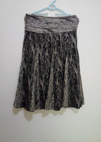 siyah desenli 38 beden kloş etek - Görsel 4