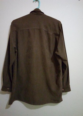 Düğmeli Kahverengi Kadın Gömlek - Görsel 3