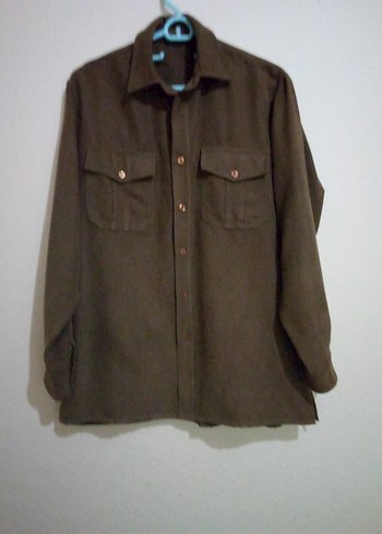 Düğmeli Kahverengi Kadın Gömlek - Görsel 2