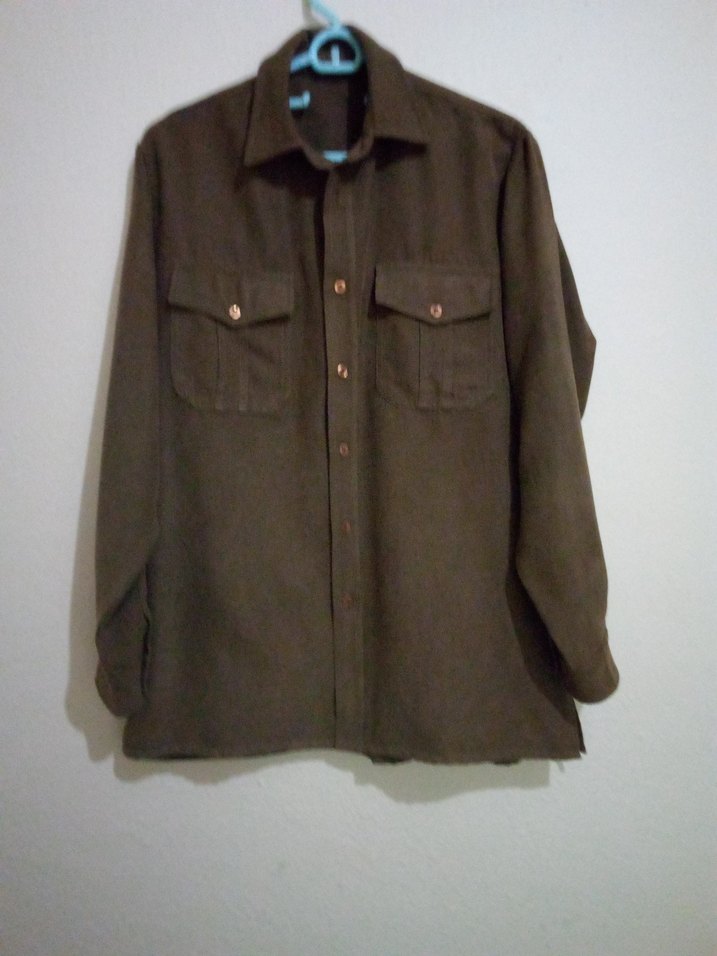 Düğmeli Kahverengi Kadın Gömlek - Görsel 2